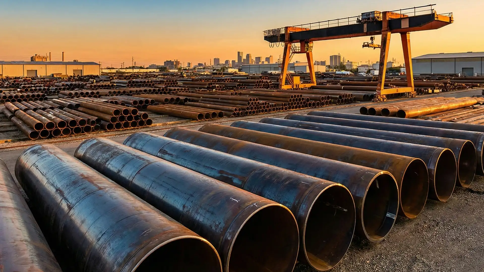Structural Steel Pipe Distribution Yard